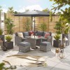 Nova Garden Furniture Ciara White Wash Rattan Compact Corner Dining Set with Parasol Hole Table