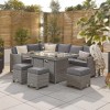 Nova Garden Furniture Ciara White Wash Rattan Left Hand Corner Dining Set with Fire Pit Table