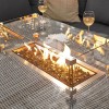 Nova Garden Furniture Ciara White Wash Rattan Left Hand Corner Dining Set with Fire Pit Table