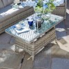 Nova Garden Furniture Oyster 3 Seat High Back Sofa Set with Coffee Table