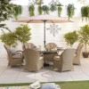 Nova Garden Furniture Leeanna Willow Rattan 6 Seat Oval Dining Set