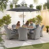 Nova Garden Furniture Leeanna White Wash Rattan 8 Seat Round Dining Set  