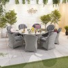 Nova Garden Furniture Leeanna White Wash Rattan 8 Seat Round Dining Set  