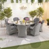 Nova Garden Furniture Leeanna White Wash Rattan 8 Seat Round Dining Set