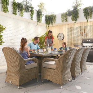 Nova Garden Furniture Leeanna Willow Rattan 8 Seat Rectangular Dining Set Nova Garden Furniture Leeanna Willow Rattan 8 Seat Rectangular Dining Set