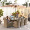 Nova Garden Furniture Leeanna Willow Rattan 8 Seat Rectangular Dining Set