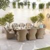 Nova Garden Furniture Leeanna Willow Rattan 8 Seat Rectangular Dining Set