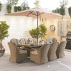 Nova Garden Furniture Leeanna Willow Rattan 8 Seat Rectangular Dining Set