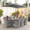 Nova Garden Furniture Leeanna White Wash Rattan 8 Seat Rectangular Dining Set