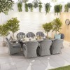 Nova Garden Furniture Leeanna White Wash Rattan 8 Seat Rectangular Dining Set
