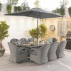 Nova Garden Furniture Leeanna White Wash Rattan 8 Seat Rectangular Dining Set