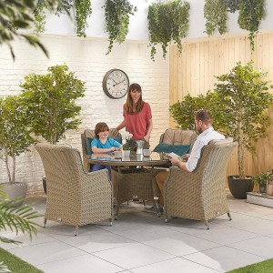 Nova Garden Furniture Thalia Willow Rattan 4 Seat Round Dining Set Nova Garden Furniture Thalia Willow Rattan 4 Seat Round Dining Set