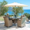 Nova Garden Furniture Thalia Willow Rattan 4 Seat Round Dining Set