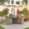 Nova Garden Furniture Thalia Willow Rattan 4 Seat Round Dining Set