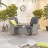 Nova Garden Furniture Thalia White Wash Rattan 2 Seat Round Bistro Set