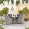 Nova Garden Furniture Thalia White Wash Rattan 4 Seat Round Dining Set