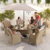 Nova Garden Furniture Thalia Willow Rattan 6 Seat Oval Dining Set