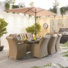 Nova Garden Furniture Thalia Willow Rattan 8 Seat Rectangular Dining Set