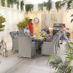Nova Garden Furniture Thalia White Wash Rattan 8 Seat Rectangular Dining Set Nova Garden Furniture Thalia White Wash Rattan 8 Seat Rectangular Dining Set