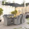 Nova Garden Furniture Thalia White Wash Rattan 8 Seat Rectangular Dining Set