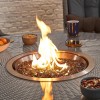 Nova Garden Furniture Thalia White Wash Rattan 6 Seat Round Dining Set with Fire Pit Table