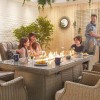 Nova Garden Furniture Thalia Willow Rattan 8 Seat Rectangular Dining Set with Fire Pit Table