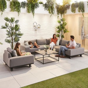 Nova Garden Furniture Tranquility Flanelle Fabric Corner Sofa Set with Coffee Table & Lounge Chair