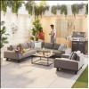 Nova Garden Furniture Tranquility Flanelle Fabric Corner Sofa Set with Coffee Table & Lounge Chair
