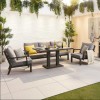 Nova Garden Furniture Vogue Aluminium 3 Seater Sofa Dining Set with Rising Table
