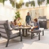 Nova Garden Furniture Vogue Aluminium 3 Seater Sofa Dining Set with Rising Table & Bench