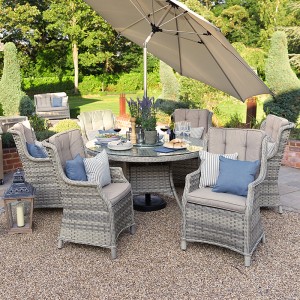 Nova Garden Furniture Oyster 6 Seat Round Dining Set Nova Garden Furniture Oyster 6 Seat Round Dining Set