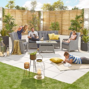Nova Garden Furniture Thalia White Wash Rattan 3 Seater Sofa Set
