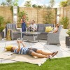 Nova Garden Furniture Thalia White Wash Rattan 3 Seater Sofa Set