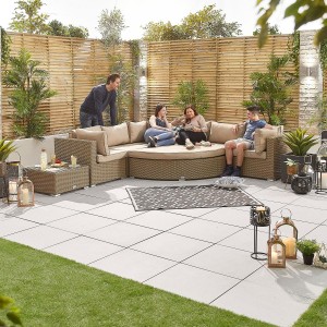 Nova Garden Furniture Hampton Willow Rattan Deluxe Corner Sofa Set with Coffee Table Nova Garden Furniture Hampton Willow Rattan Deluxe Corner Sofa Set with Coffee Table
