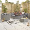 Nova Garden Furniture Hampton White WashÂ Rattan Deluxe Corner Sofa Set with Coffee Table