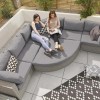 Nova Garden Furniture Hampton White WashÂ Rattan Deluxe Corner Sofa Set with Coffee Table