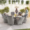 Nova Garden Furniture Carolina White Wash Rattan 8 Seat Round Dining Set