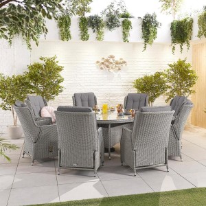 Nova Garden Furniture Carolina White Wash Rattan 8 Seat Round Dining Set Nova Garden Furniture Carolina White Wash Rattan 8 Seat Round Dining Set