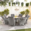 Nova Garden Furniture Carolina White Wash Rattan 8 Seat Round Dining Set