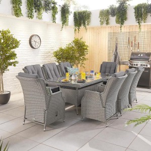 Nova Garden Furniture Carolina White Wash Rattan 8 Seat Rectangular Dining Set Nova Garden Furniture Carolina White Wash Rattan 8 Seat Rectangular Dining Set