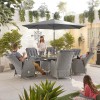 Nova Garden Furniture Carolina White Wash Rattan 6 Seat Oval Dining Set