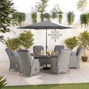 Nova Garden Furniture Carolina White Wash Rattan 6 Seat Oval Dining Set Nova Garden Furniture Carolina White Wash Rattan 6 Seat Oval Dining Set