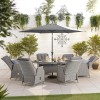 Nova Garden Furniture Carolina White Wash Rattan 6 Seat Oval Dining Set