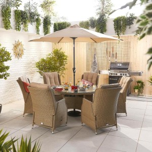 Nova Garden Furniture Carolina Willow Rattan 6 Seat Round Dining Set Nova Garden Furniture Carolina Willow Rattan 6 Seat Round Dining Set