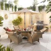 Nova Garden Furniture Carolina Willow Rattan 6 Seat Round Dining Set