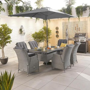 Nova Garden Furniture Carolina White Wash Rattan 6 Seat Rectangular Dining Set Nova Garden Furniture Carolina White Wash Rattan 6 Seat Rectangular Dining Set
