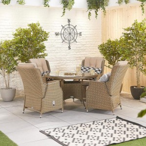 Nova Garden Furniture Carolina Willow Rattan 4 Seat Round Dining Set Nova Garden Furniture Carolina Willow Rattan 4 Seat Round Dining Set