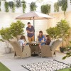 Nova Garden Furniture Carolina Willow Rattan 4 Seat Round Dining Set