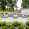 Nova Outdoor Fabric Light Grey Buddha Aluminium 3 Seater Sofa Set with FootstoolÂ Â 