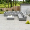 Nova Outdoor Fabric Light Grey Buddha Aluminium 3 Seater Sofa Set with FootstoolÂ Â 